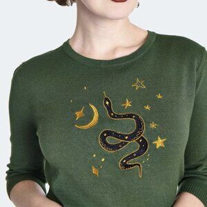 Voodoo Vixen Embroidered Snake Sweater